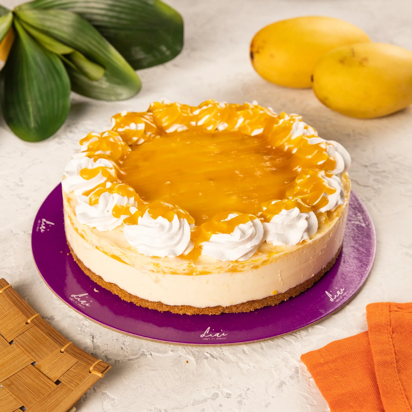 Low-Carb No-Sugar-Added Mango Cheesecake