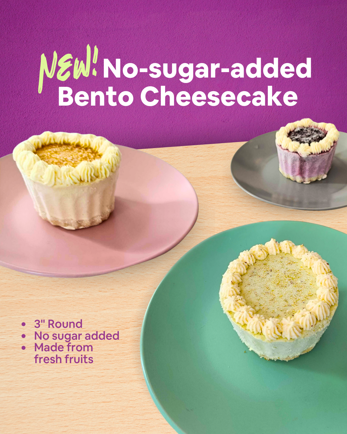 No-sugar-added Bento Cheesecake