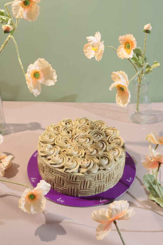 No-Sugar Added Floral Avocado Cake