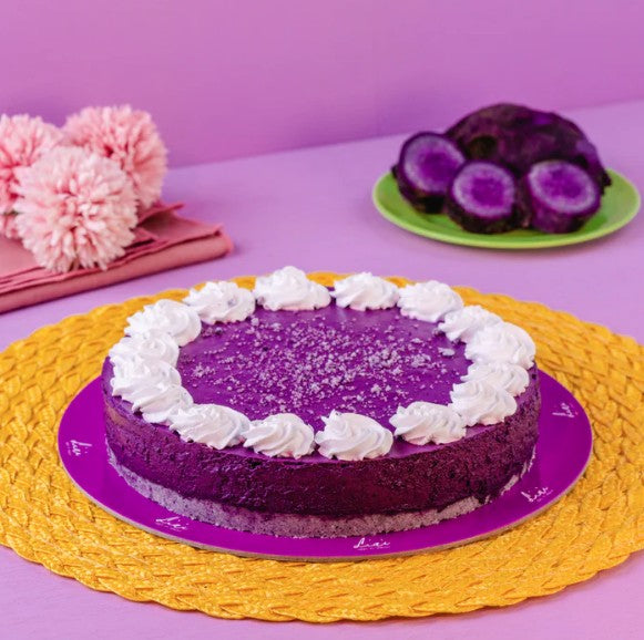 Low-Carb No-Sugar-Added Ube Cheesecake